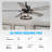 52 Inch Crystal Ceiling Fan with Light and Remote, Modern Ceiling Fan with Noiseless DC Reversible Motor,Dining Room,Living Room-1487597979