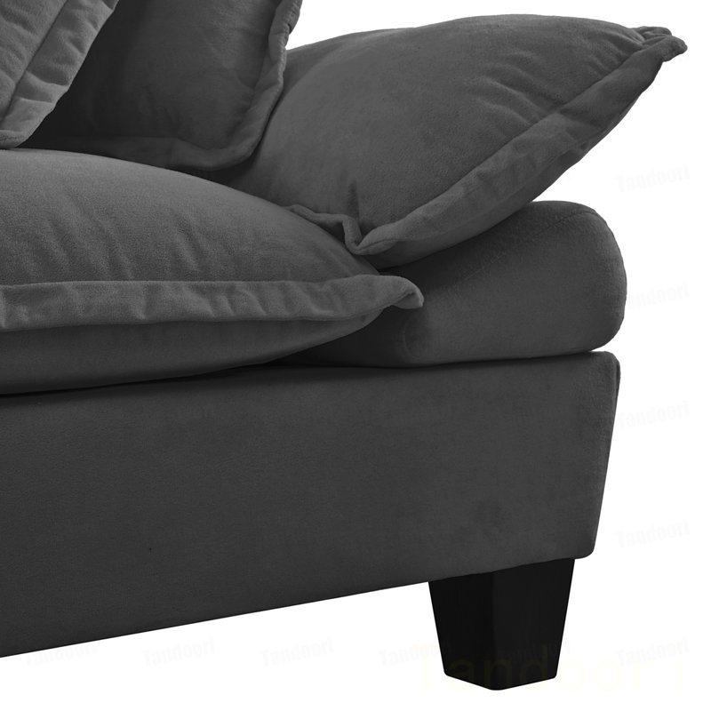 Canapé en chenille pour voilier, causeuse modulaire à 2 places avec accoudoirs courbés, canapé Comfort-First pour les petits espaces