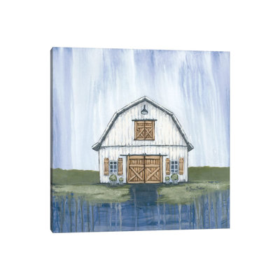 White Garden Barn by Sara Baker - Painting on Canvas