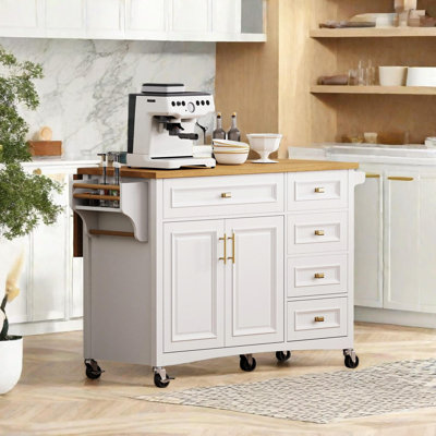 Kitchen Island with Drop Leaf