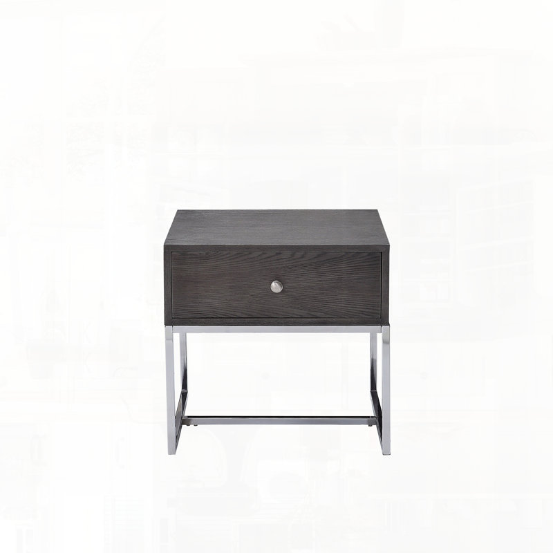 Table de bout avec plateau et tiroir en placage de bois pour plus de durabilité et d'élégance