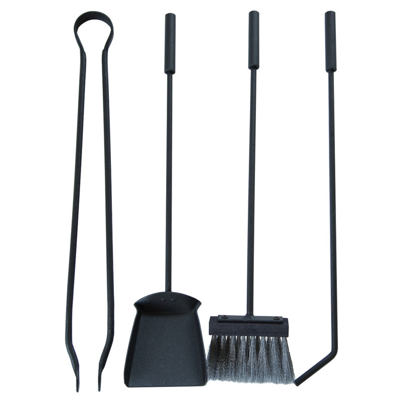 Tullyrusk Iron Fireplace Tool Set, Black