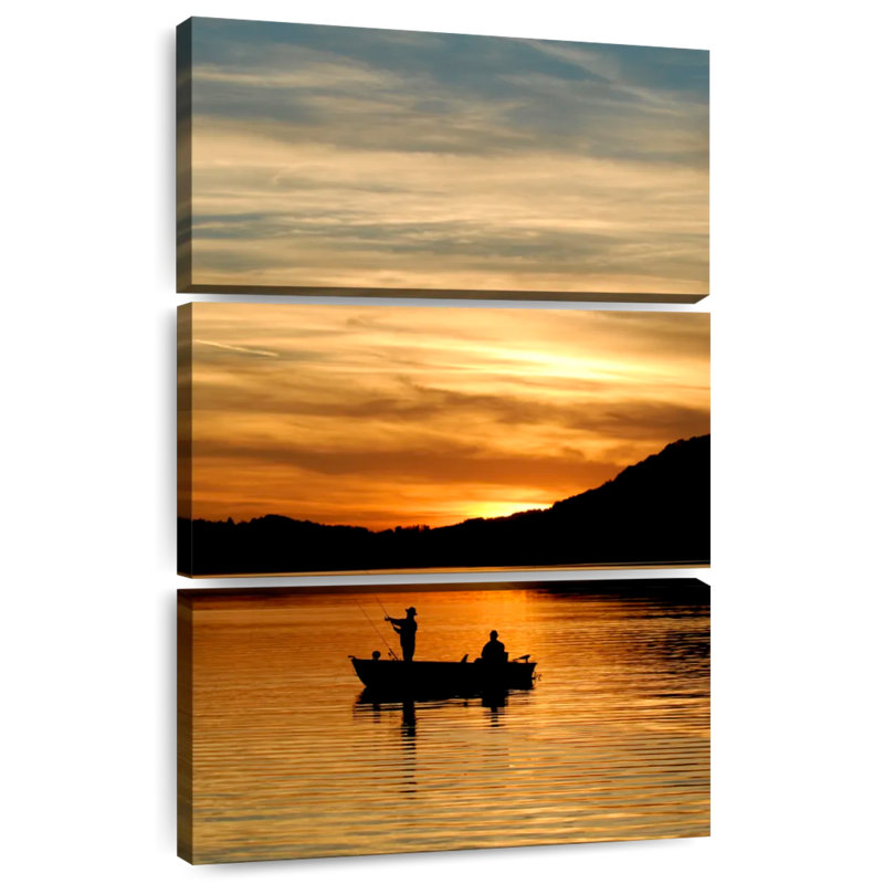 Senne Sunset Fishing Silhouette, 45" H x 28" W