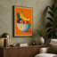 Fruit Bowl on Orange Modern - Wrapped Canvas-2112458142-2112458112