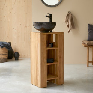 Stelle 30cm W Freestanding Single Bathroom Vanity Base Only in Brown