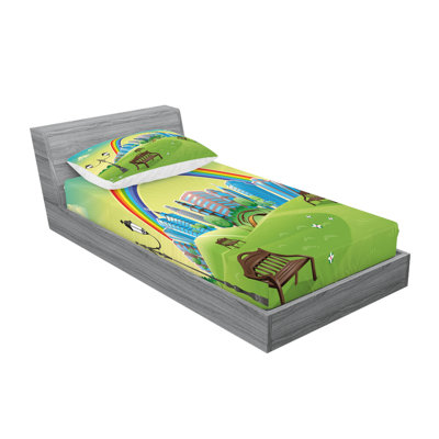 Kids Nursery Park Bench Hills Sheet Set