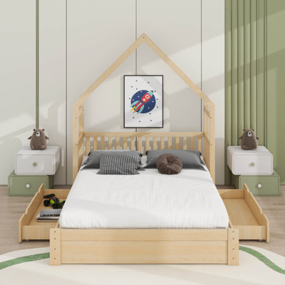 Grand lit plateforme avec tiroirs pour grand lit