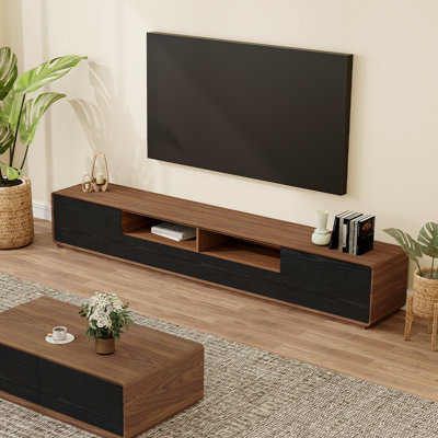  Walnut Veneer TV Stand with 4 Drawers