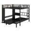 Lit superposé avec garde-robe intégrée, lit gigogne et bureau pliable