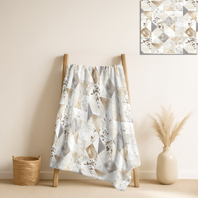 Couverture matelassée en mélange de molleton gris neutre Neutral Mix Quilt II