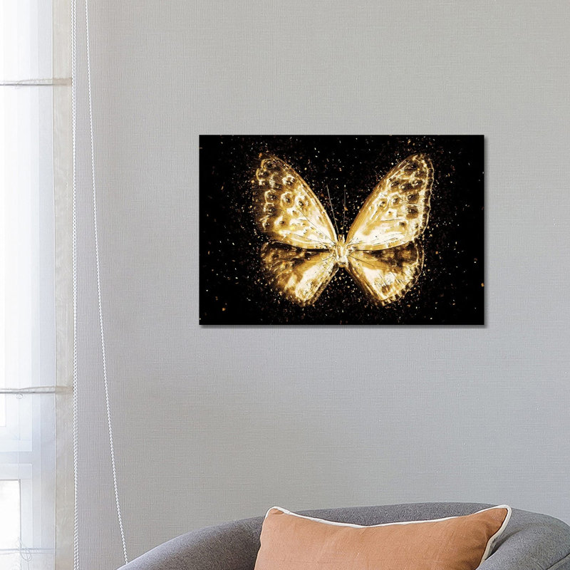 Golden - Butterfly I by Philippe Hugonnard - Wrapped Canvas Print, 66.04 cm H x 45.72 cm W