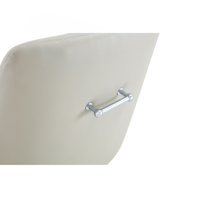 Chaise de salle à manger rembourrée en cuir avec dossier capitonné Diamond, Gris clair