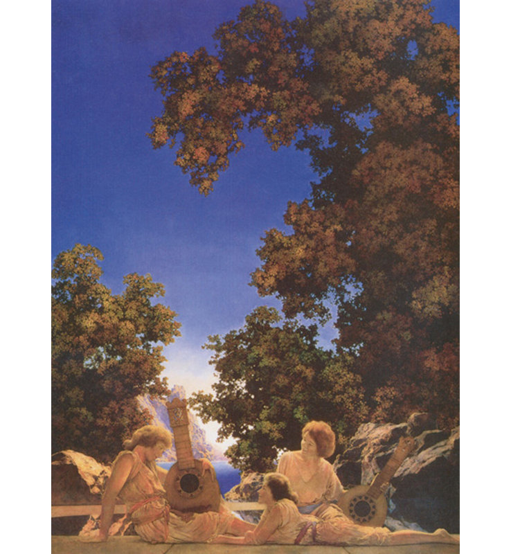 Interlude par Maxfield Parrish, toile tendue avec châssis, H 48 po x l 33 po