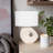 Jessey 26" Ceramic Table Lamp with Cutout Design and Fabric Drum Shade in White for Bedroom or Living Room