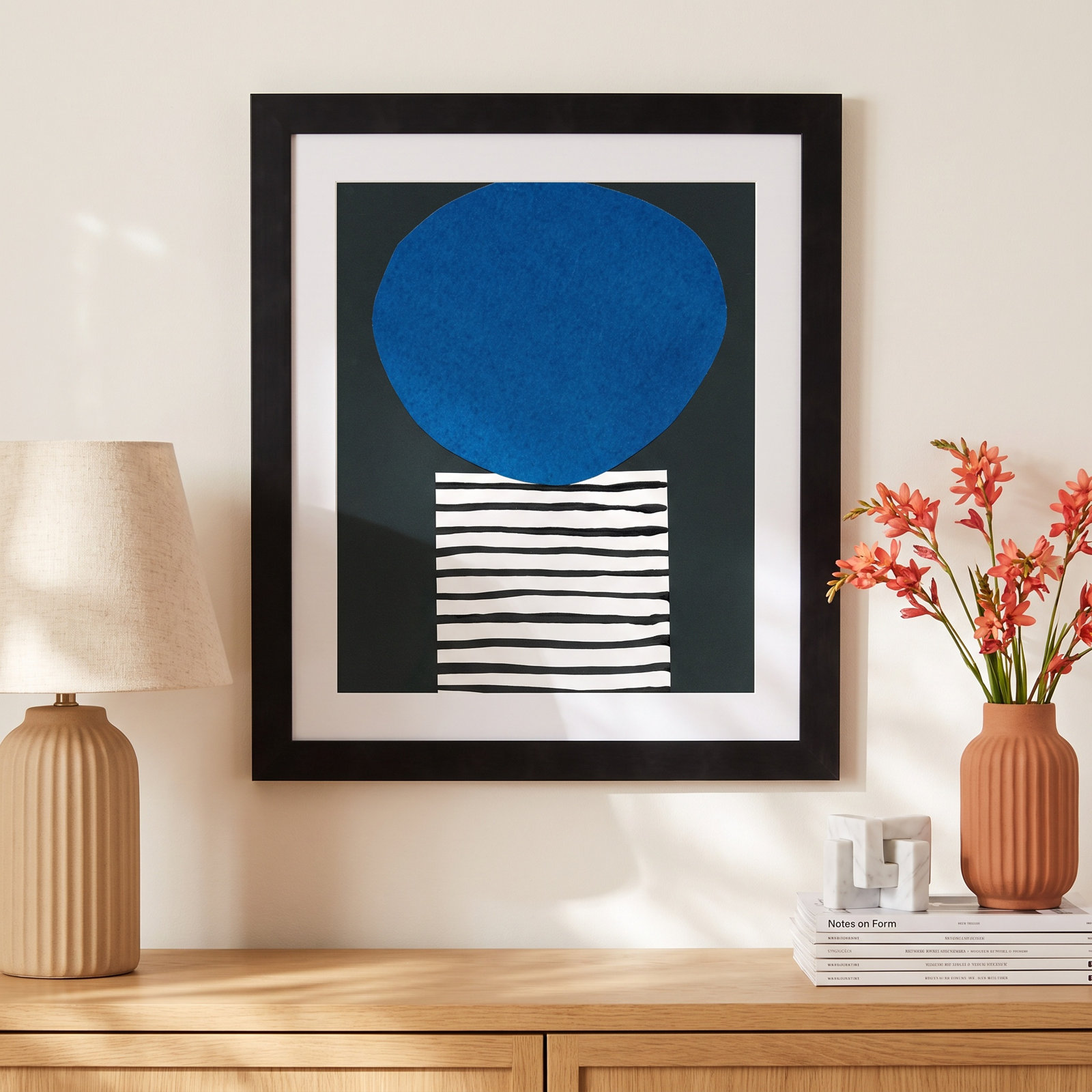 Zaley "Memphis in Blue V" Print, 13" H x 12" W x 1" D, Black