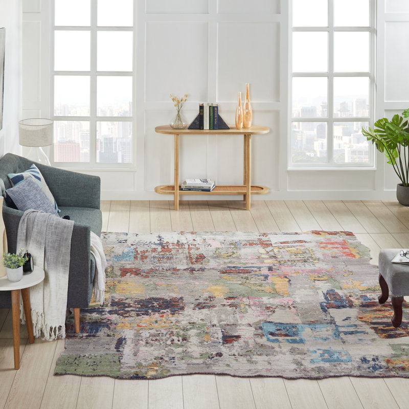 Wool Abstract Area Rug, Rectangle  10' x 14'