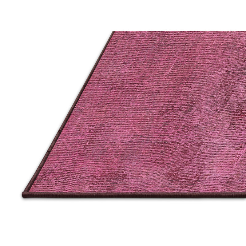 Tapis rose à motif abstrait Retweet, Rectangle 5 pi x 7 pi