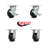 4 Piece Rubber on Aluminum Caster Set