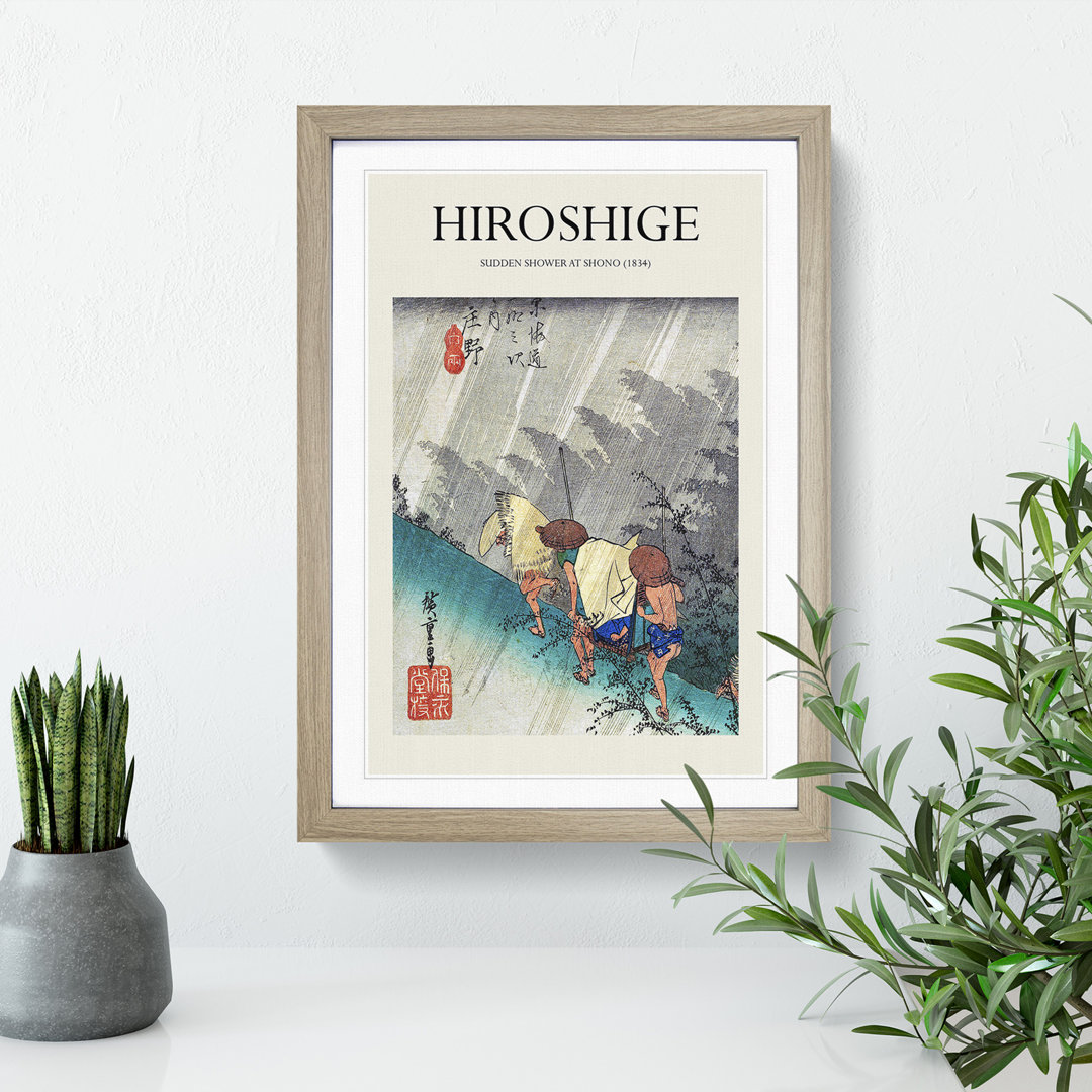 White Rain at Shono by Utagawa Hiroshige - Picture Frame Art Prints