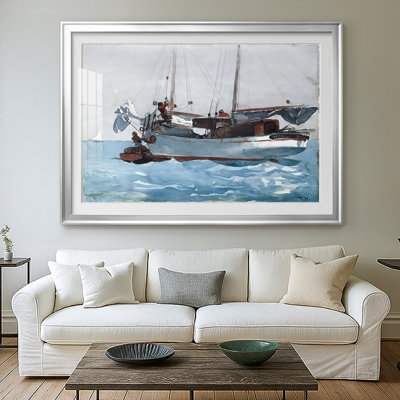 Sloop «Transport» (port de Gloucester) - Winslow Homer - reproduction encadrée avec passe-partout et verre - c. 1873