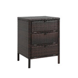 Sarter Rectangular Wicker Outdoor Side Table