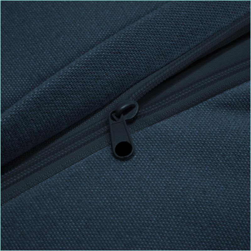 Canapé, chenille bleu marine moderne avec housses amovibles | Coutures noires | Structure en bois robuste, Bleu