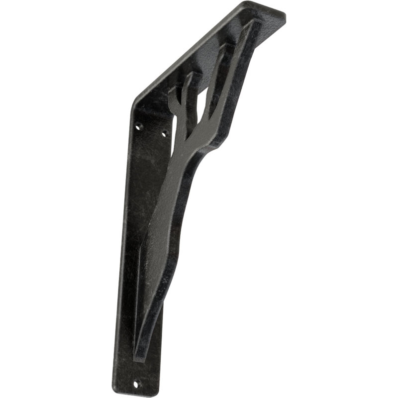 Support en fer forgé Damon, Argent antique, H 8 po x l 1,5 po x P 5,5 po