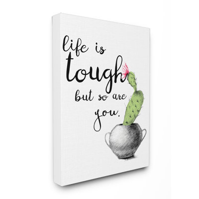 «Life Is Tough Cactus Illustration» par Daphne Polselli - impression encadrée