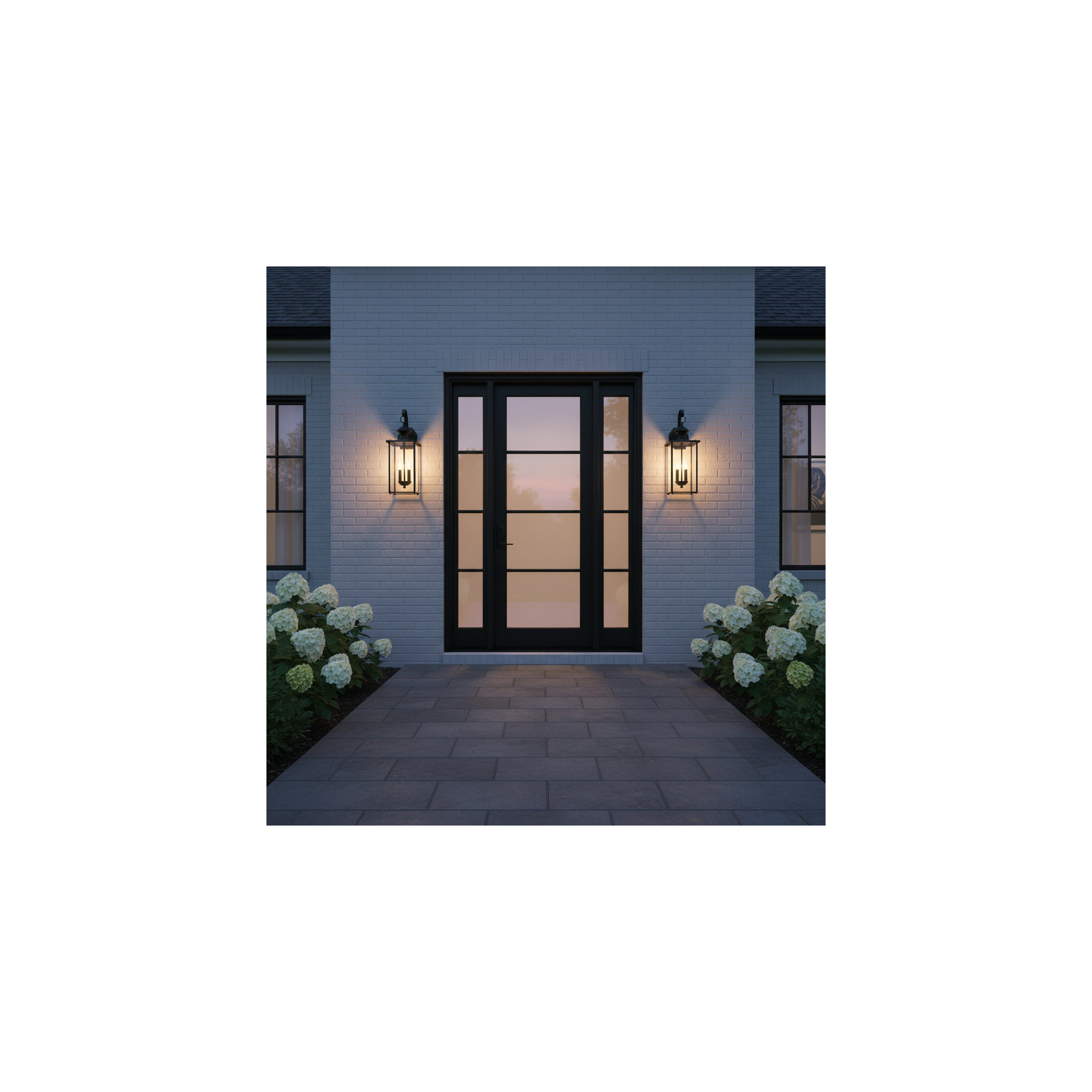 Tiernan 2 Light Outdoor Wall Light, Black, No