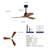 Hot Sales 42 Inch Modern Black Ceiling Fan With Light 3 ABS  Blades Remote Control Reversible DC Motor With Dimmable LED