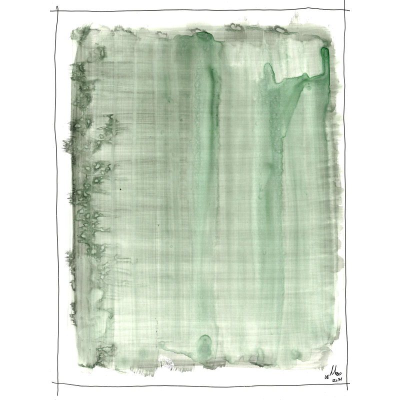 Gray Green Print by Mark Lembo, 32" H x 24" W, Wrapped Canvas