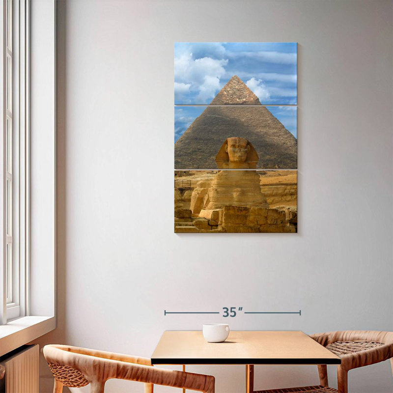 Masam Sphinx And Pyramid In Giza, 57" H x 36" W