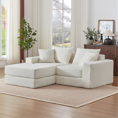 Canapé modulaire modulaire Loveaeat Cloud, canapé désossé avec base antidérapante, canapé-lit douillet pour des espaces de vie personnalisables, canapé modulaire moderne avec méridienne en L, siège profond et sans assemblage