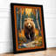 Bear Approaching Boho - Framed Print-655191076-655191078