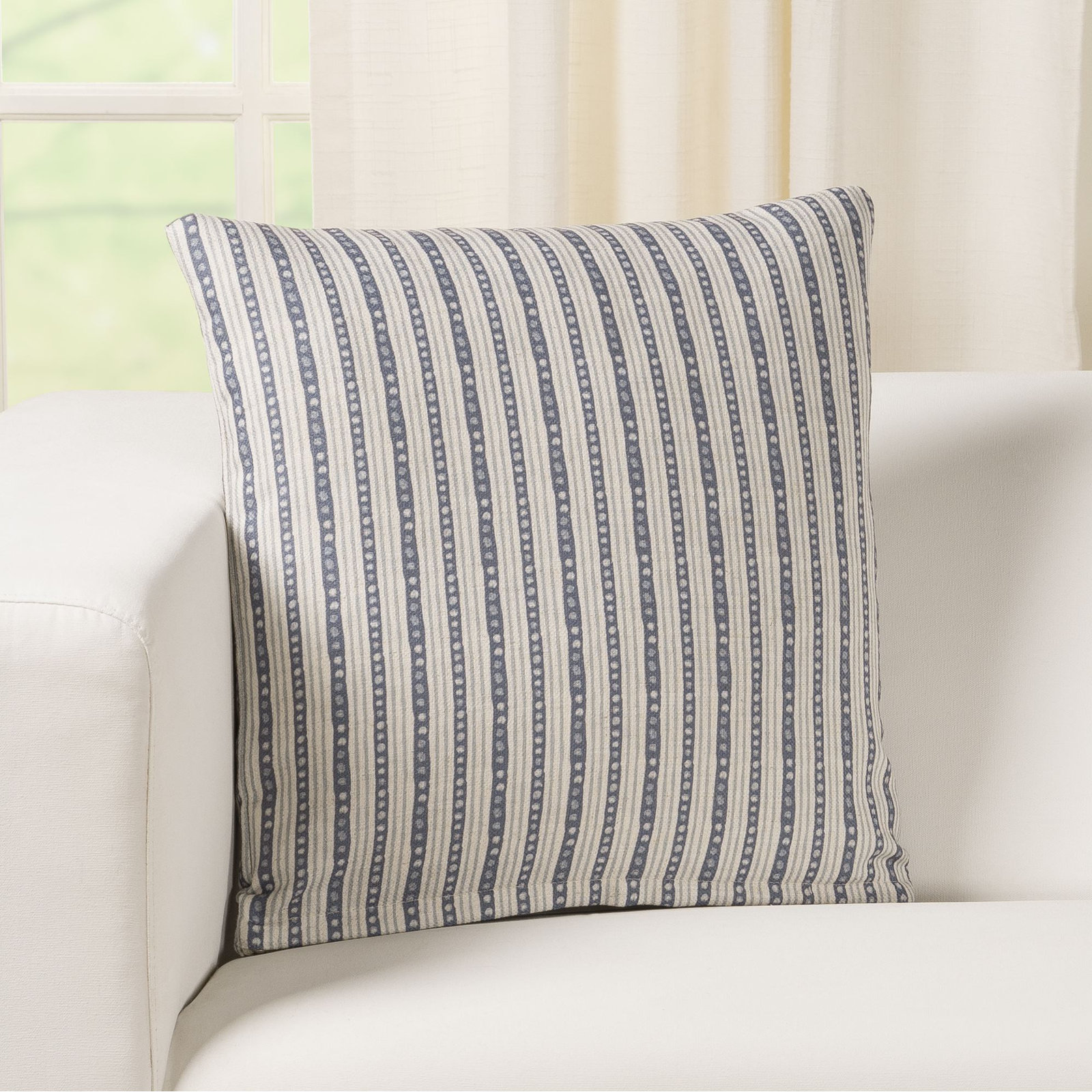 Hansah Pillow, Feather, Square 16", Ink Striped