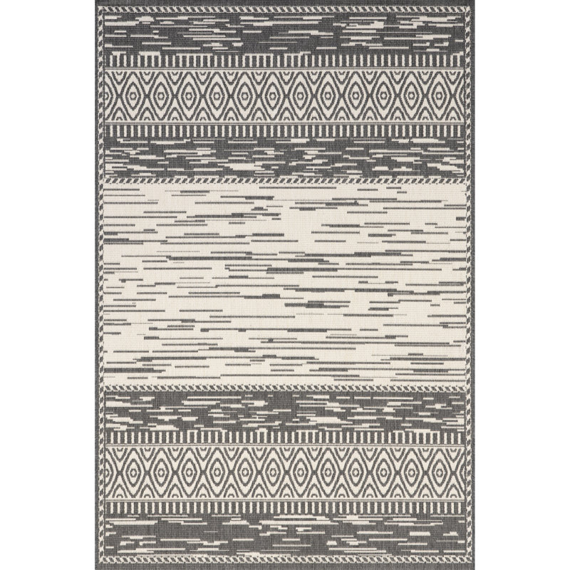 Ray Gray Indoor/Outdoor Area Rug, Rectangle 8'6'' x 13'