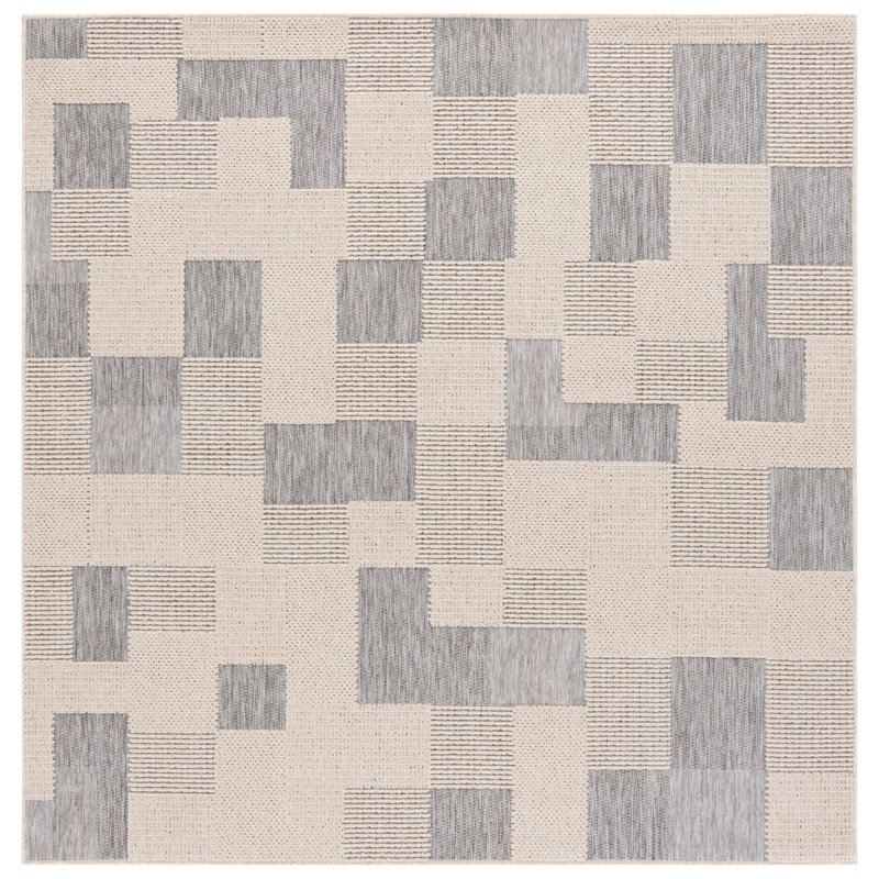 Tapis d'intérieur / extérieur Milos Performance Abstract, Carré 6 pi 7 po