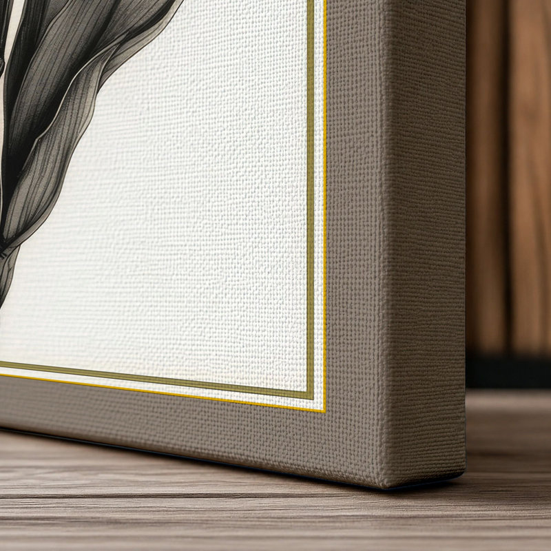 Study Botanical - Wrapped Canvas, 24x16 - 61.0 x 40.6 cm, Taupe Border