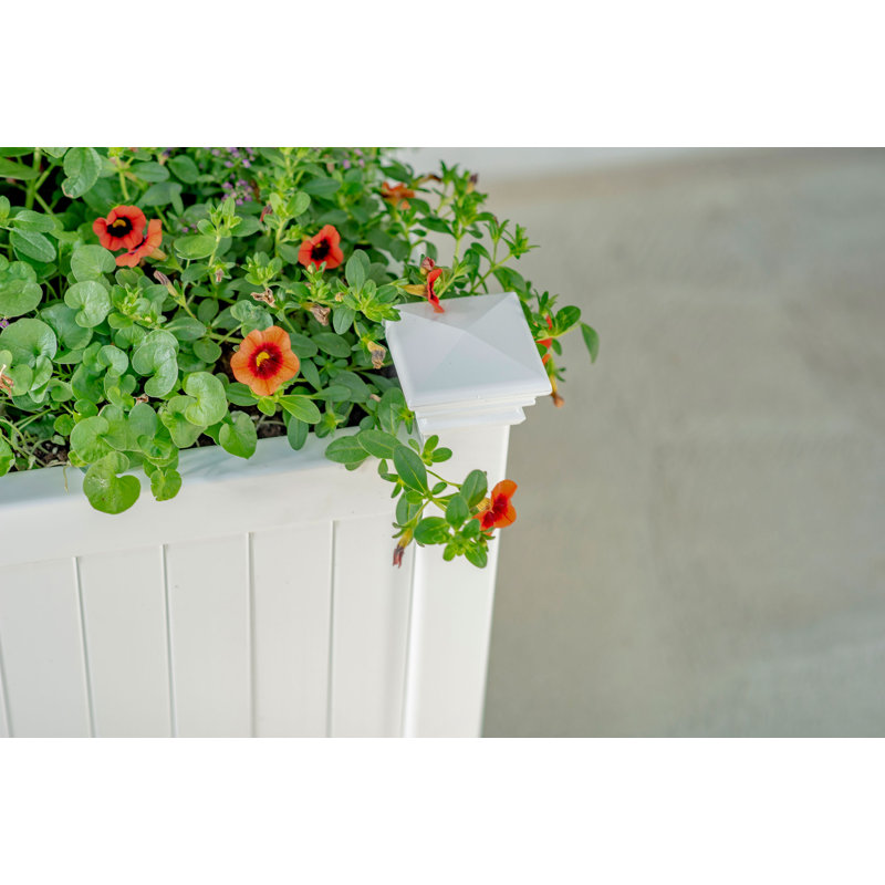 White Vinyl 16" Classic Outdoor Planter Box