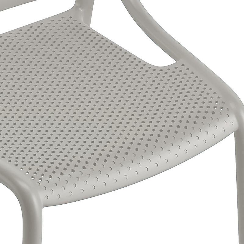 Chaise de salle à manger empilable Dewald, Gris ciment