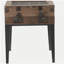 Table d'appoint en chêne rustique et gris mat avec pieds fuselés