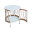 Finnerty Patio Woven Rope Side Table With Glass Top & Shelf