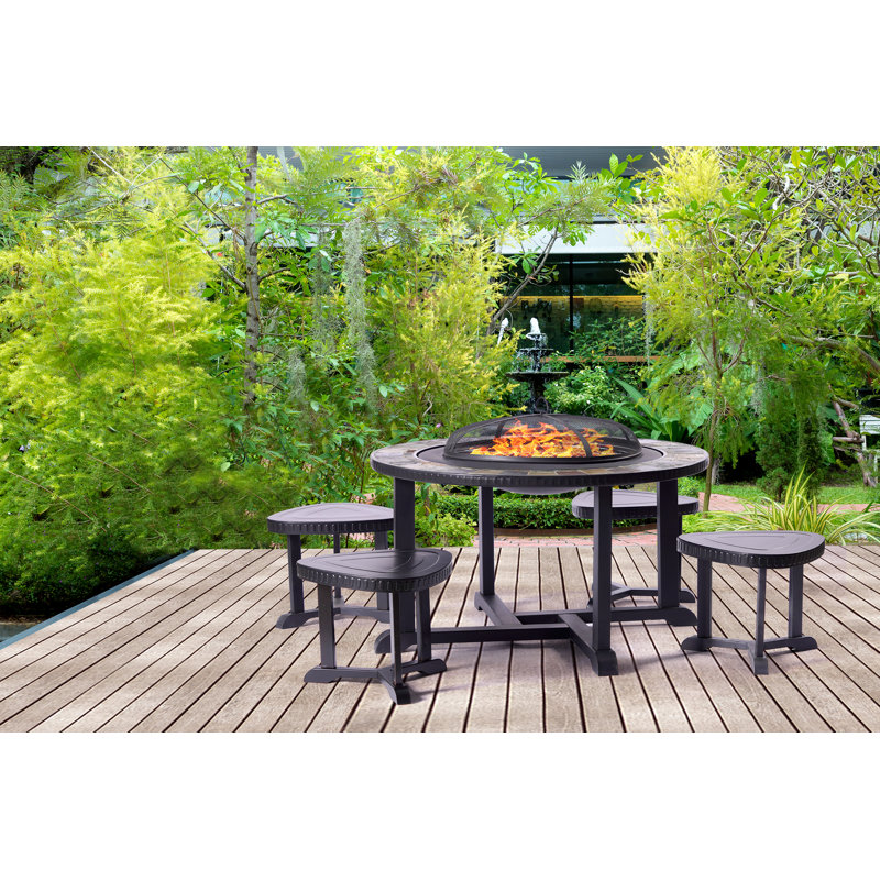 Alveiro Round Iron Fire Pit