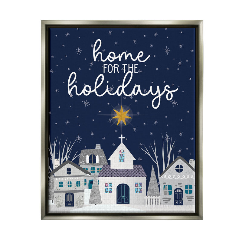 «Home for the Holiday Night Sky» par Linda Birtel - impression sur toile, H 31 po x l 25 po x P 1,7 po