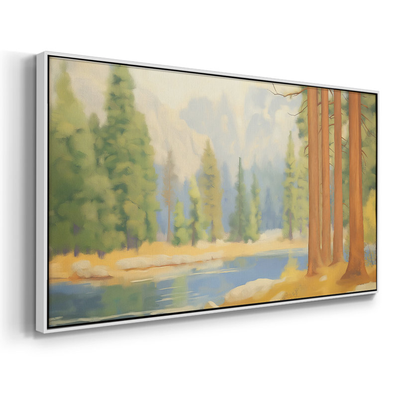 «Landscape Series» -IL- Toile tendue avec châssis encadré - Prêt à accrocher, H 17 po x l 33 po, Blanc