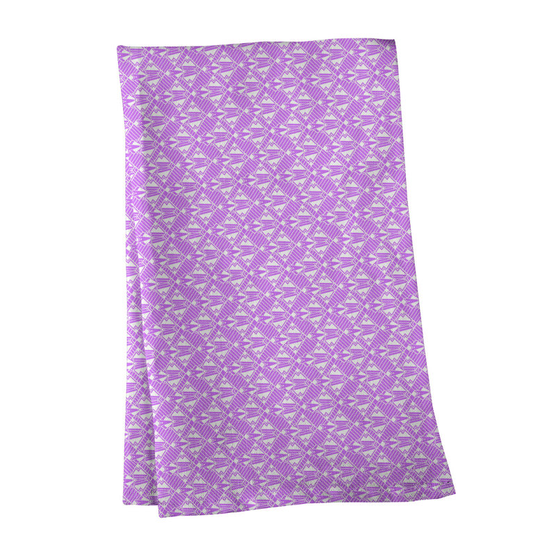 Serviette de thé art déco de substitution, Mauve, Polyester sergé