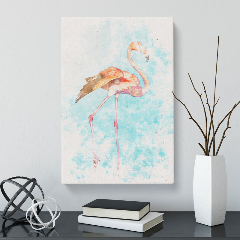 Flamingo Bird - Wrapped Canvas, 60cm H x 40cm W x 3cm D