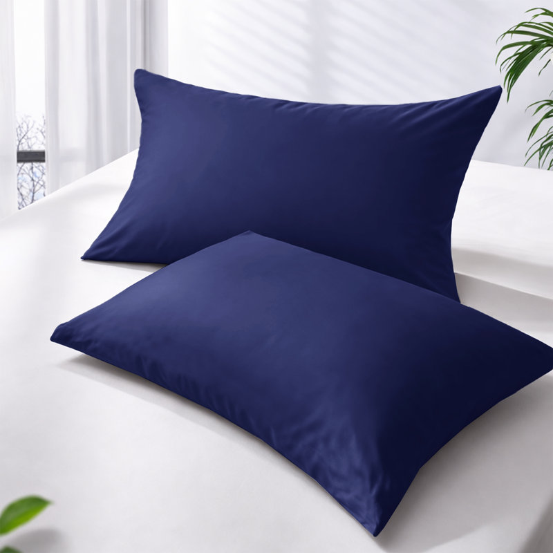 Microfiber Solid Colour Duvet Cover Set, Single Duvet Cover + 1 Pillowcase, Navy