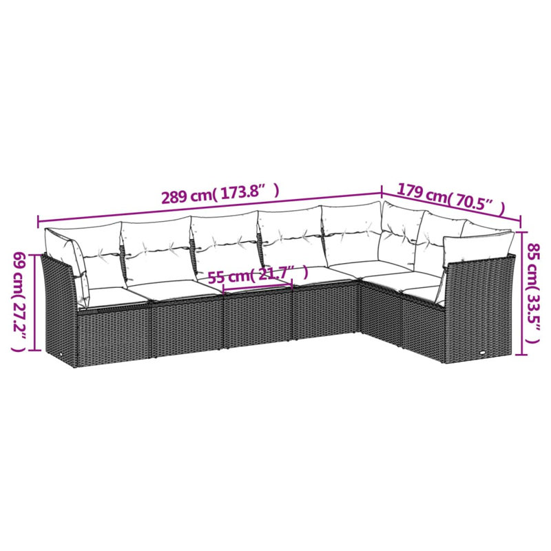 Ensemble de canapé de jardin en polyuréthane, Beige