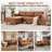 95" W Mid-Century Modern L Shaped Faux Leather Upholstery Couch Sofa with 3 in 1 Pillows and Reversible Chaise-1237684593